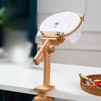 2022 wooden embroidery hoop 360 degree rotation adjustable desktop stand cross stitch rack frames rings adults mother gifts sewi