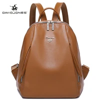 david jones leather backpack for women solid color travel school bag fashion female multi function handbags wear resistant