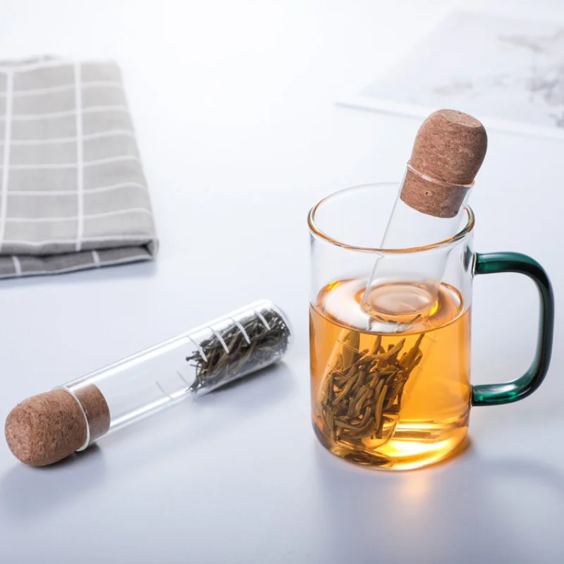 

Creative Glass Tea Infuser Pipe Glass Design Tea Strainer For Mug Fancy Filter For Puer Tea Herb Tea Tools With Cork Stopper