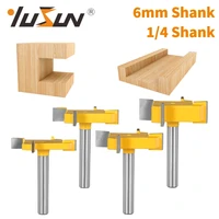 yusun 6mm 6 35mm shank z4 t type slotting cutter with 4 carbide router bit woodworking milling cutter for wood face mill