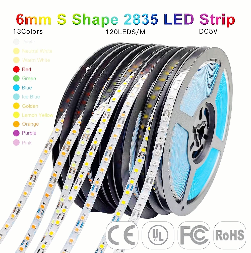 6 мм 8 DIY отдельно стоящая силиконовая неоновая лента 120 светодиодов S-гибкая