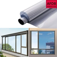 AFDB 35 VLT Silver Window Film Mirrored Reflective Glass Foil House Sticker Heat Control Adhesive Window Tint Proof PET Roll