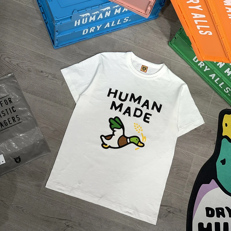

HUMAN MADE T-shirt Men Women 1:1 Wheat Ear Duck Print Human Made Oversize Tops Tee