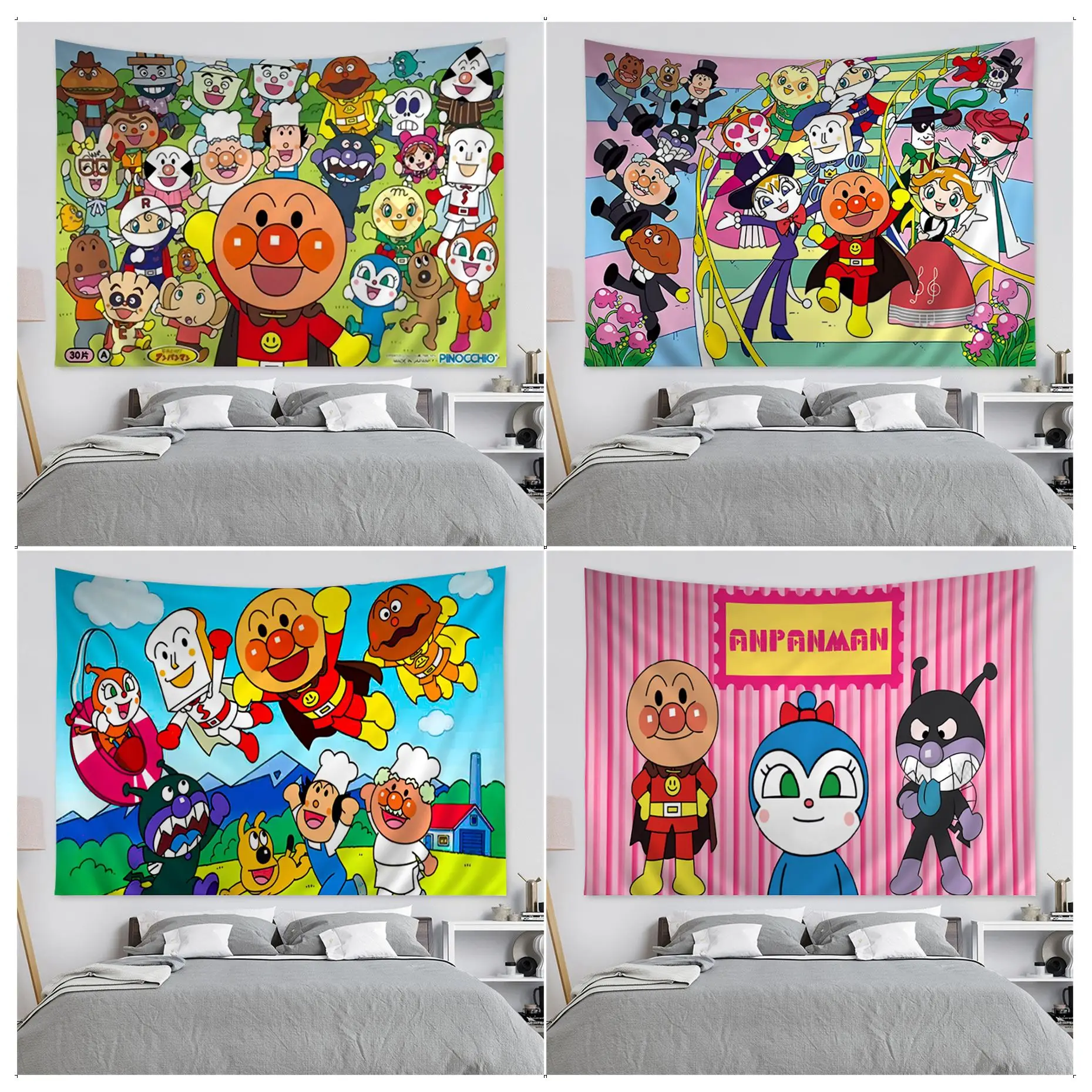 

Anpanman Wall Tapestry Hippie Flower Wall Carpets Dorm Decor INS Home Decor