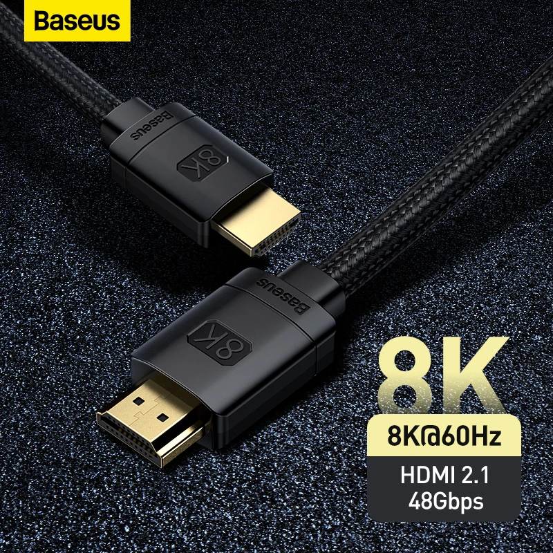 Baseus HDMI-Compatible Cable for Xiaomi Mi Box 48Gbps Digital for PS5 PS4 8K 2.1 4K 2.0 HDMI-Compatible Splitter 8K/60Hz Cables