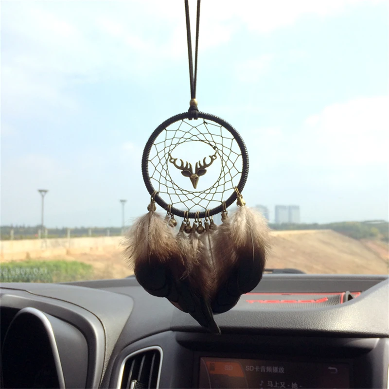 Mini Dream Catcher With Natural Feather Dreamcatcher Wind Chime Hanging | Дом и сад