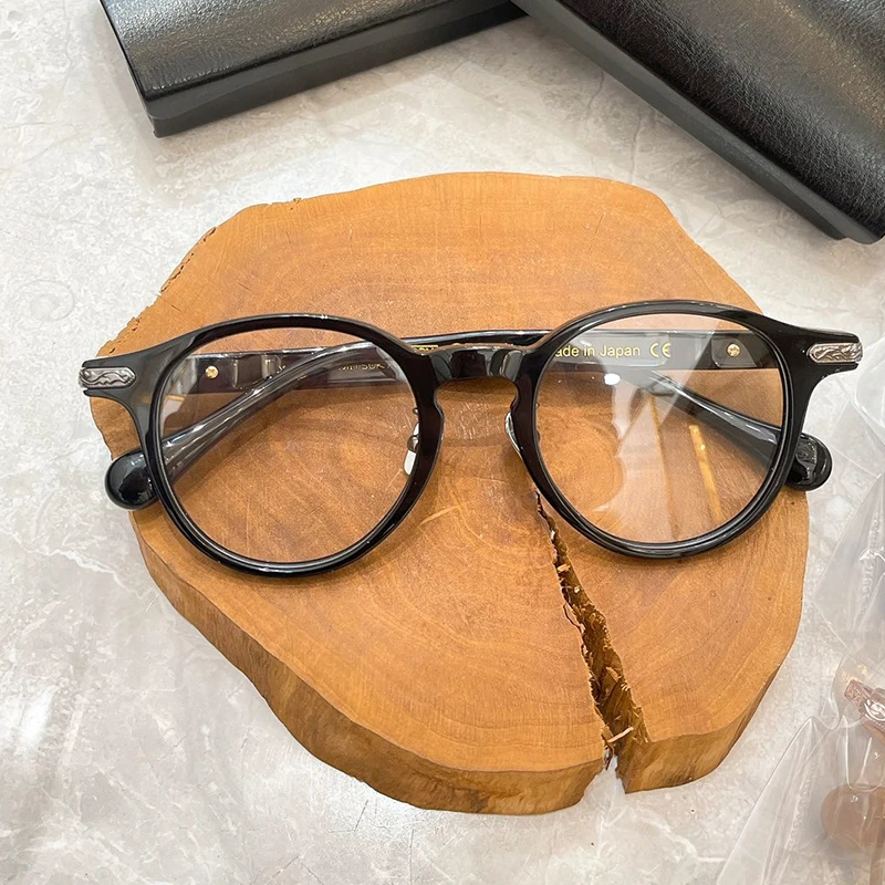 

Japanese Brand YM-027 Designer Classical Texture Eyeglasses Frames Delicate Men Round Acetate Eyewear Women Prescription Glasses