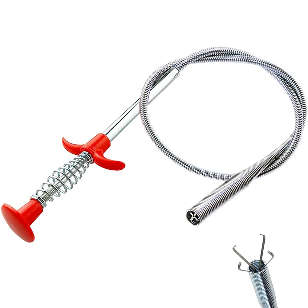 

60cm Flexible Sewer Pipe Unblocker Snake Spring Pipe Dredging Tool Kitchen Bathroom Sewer Cleaning Tool Kitchen Accessories