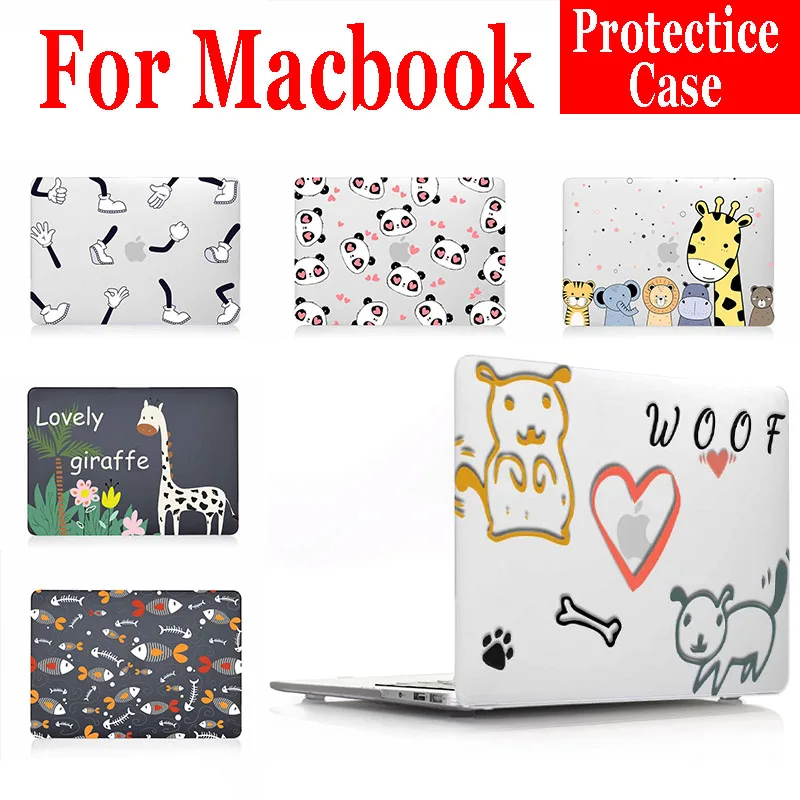 

Защитный чехол с милыми животными для MacBook Air 13, чехол A1932, A2337 для Macbook Pro 14, чехол A2442, чехол для Pro16, A2485, чехол для ноутбука