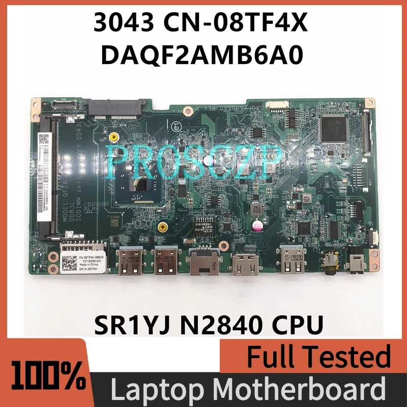 8TF4X 08TF4X CN-08TF4X Free Shipping For Dell Inspiron 20 3043 Laptop Motherboard DAQF2AMB6A0 With SR1YJ N2840 CPU 100%Tested OK