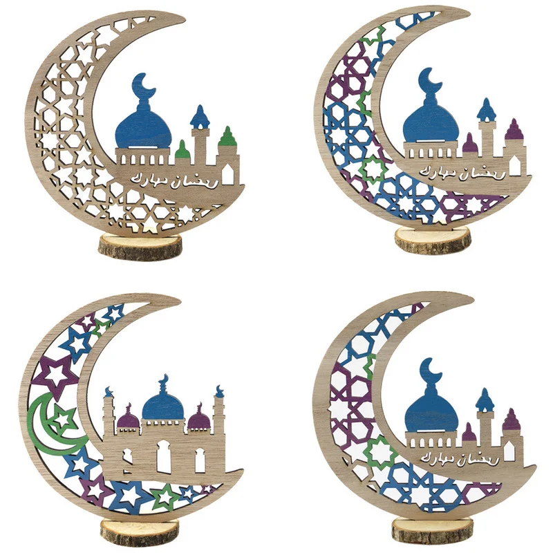 

EID Mubarak деревянные украшения для дома, принадлежности для мусульманвечерние