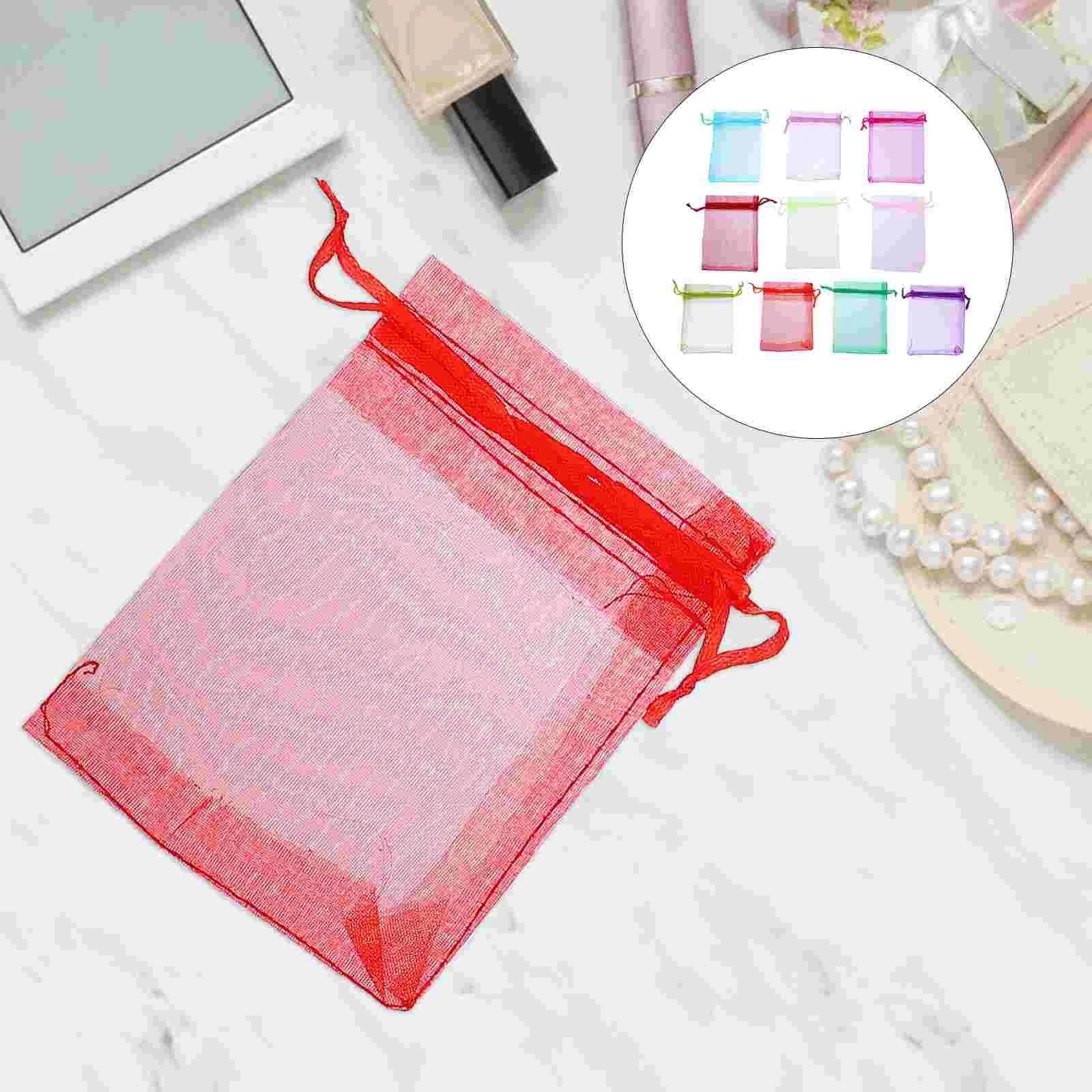 

100pcs Candy Storage Bags Holding Bags Gift Drawstring Cosmetics Pouches