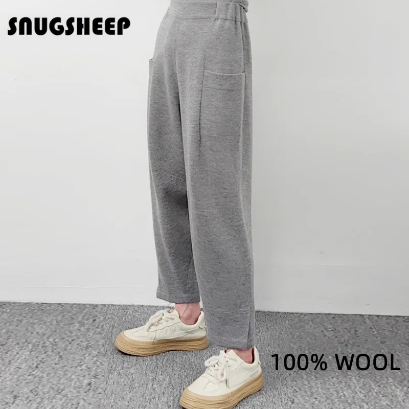 worsted wool womens pocket baggy pants women fashion sweatpants streetwear woman korean clothes cargo clothing leggings outfits