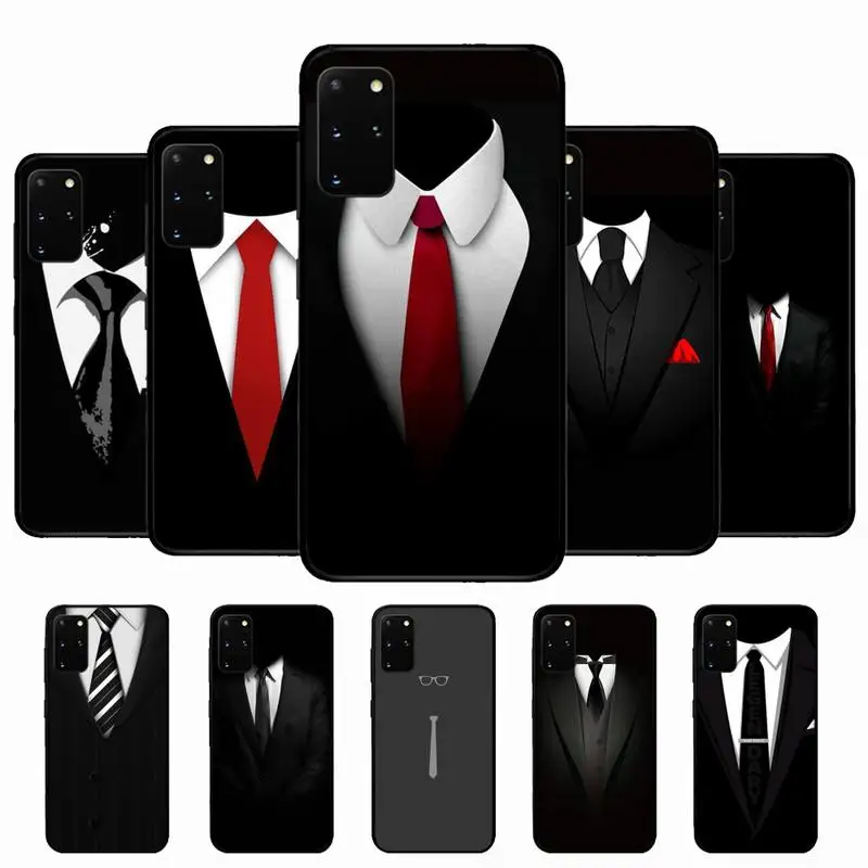 

Man Suit Shirt Tie Phone Case for Samsung S10 21 20 9 8 plus lite S20 UlTRA 7edge