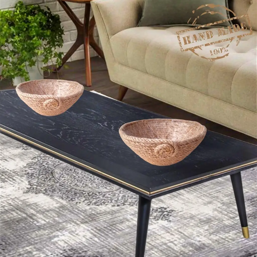 

Decorative basket presentation bowl natural jute rope