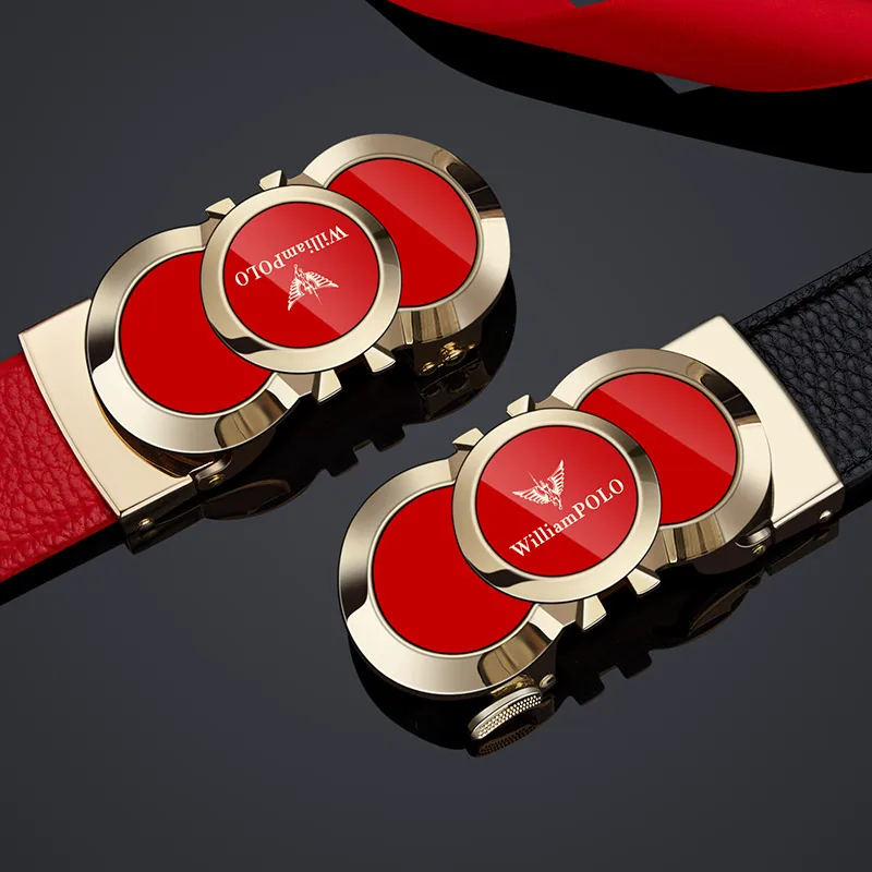 Мужской ремень из натуральной кожи с автоматической пряжкой женский