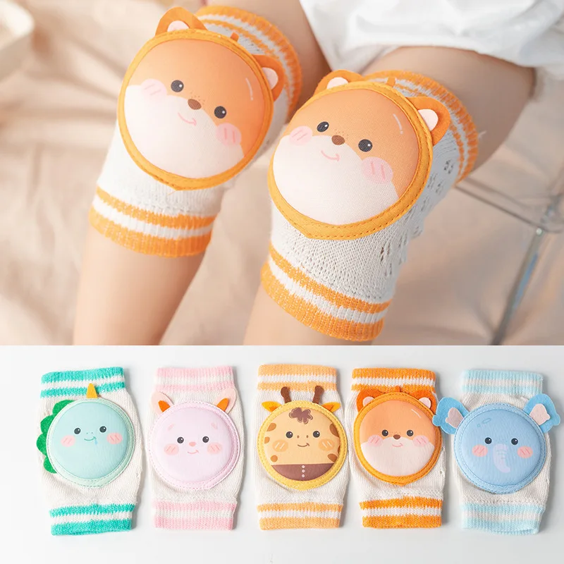 

Hot Sale Children's Summer Mesh Knee Guards Baby Cartoon Large Elastic Creeper Knee Guards Baby Learning To Walk Anti Drop Cover