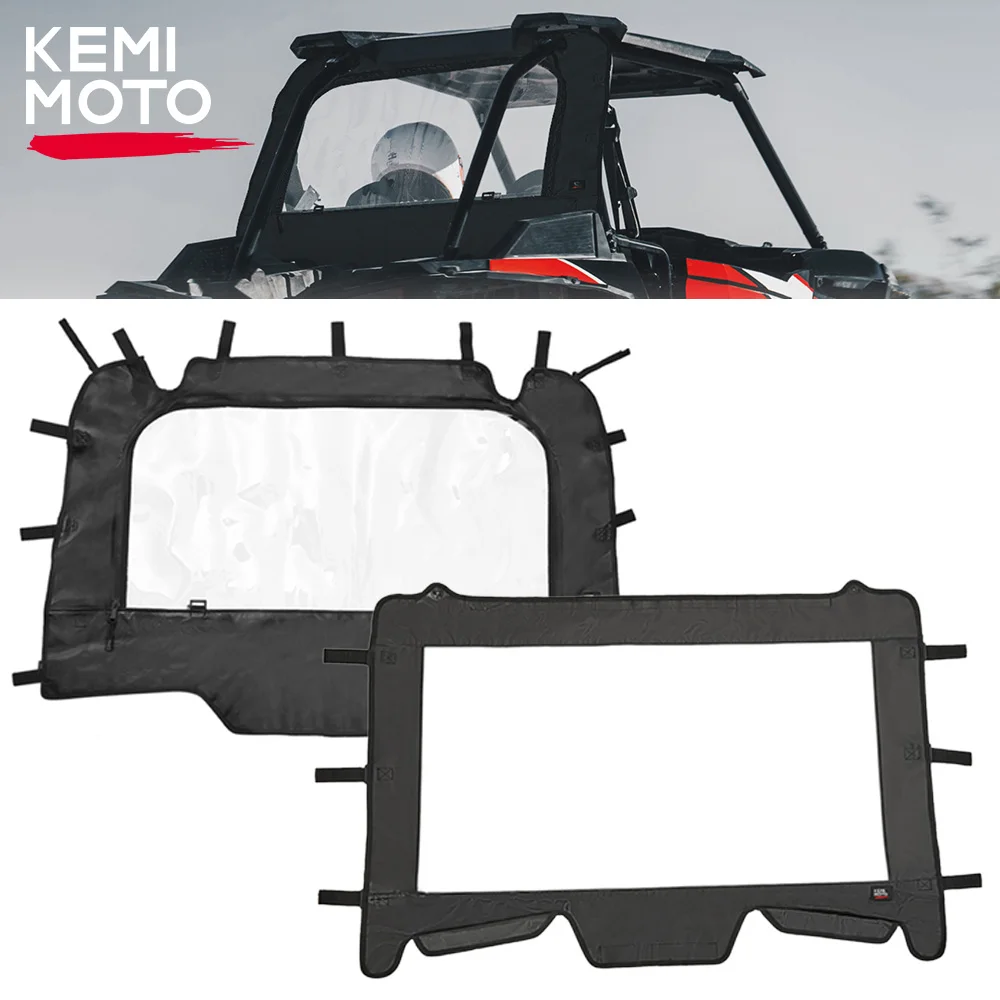 

KEMIMOTO UTV Upgraded Clear PVC Front Rear Soft Window Windshield Compatible with Polaris RZR XP 1000, XP4 XP 4 1000 2019-2023