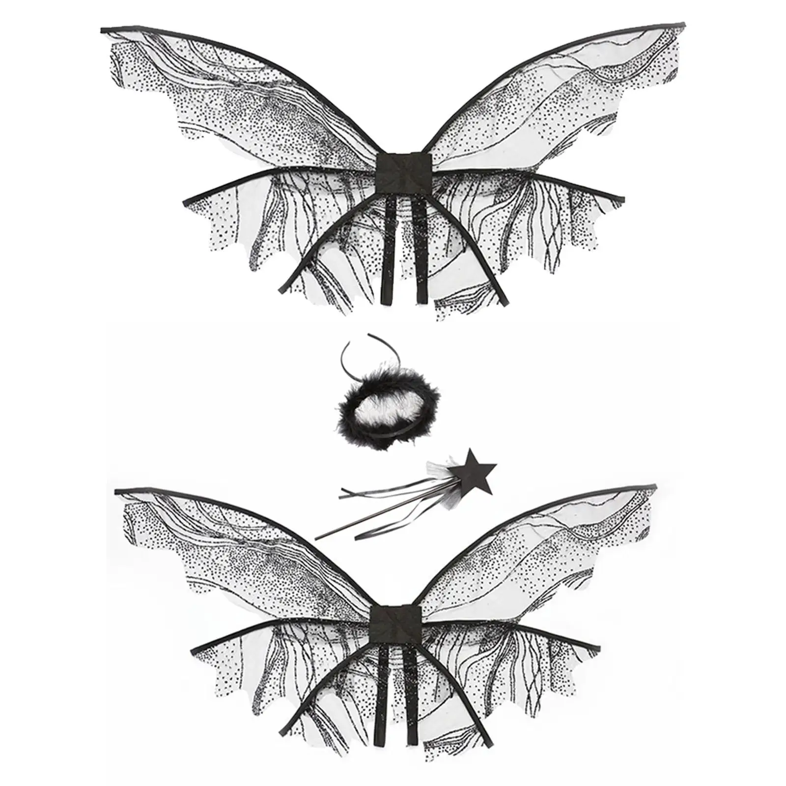 

Halloween Bat Wing Fancy Dress Costume Party Favor Cherub Elf Fairy Wing for Prop Party Festival Carnival Women