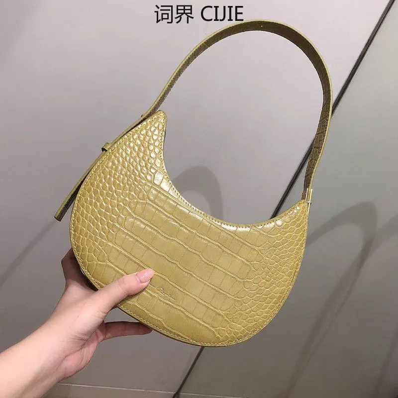 

CIJIE New Crocodile Leather One Shoulder Retro Bag Women's Bag Underarm Bag