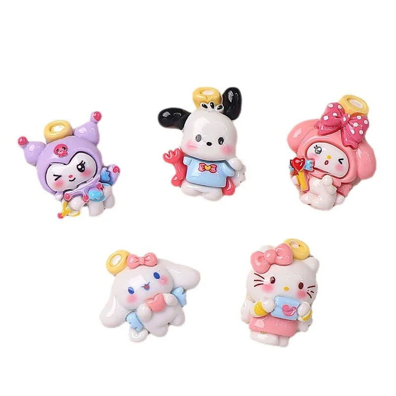 Фото 100 шт. Kawaii Flatback смола мультфильм Sanrio Kuromi серии DIY для скрапбукинга чехол для телефона головные уборы серьги ремесленный декор аксессуары №5