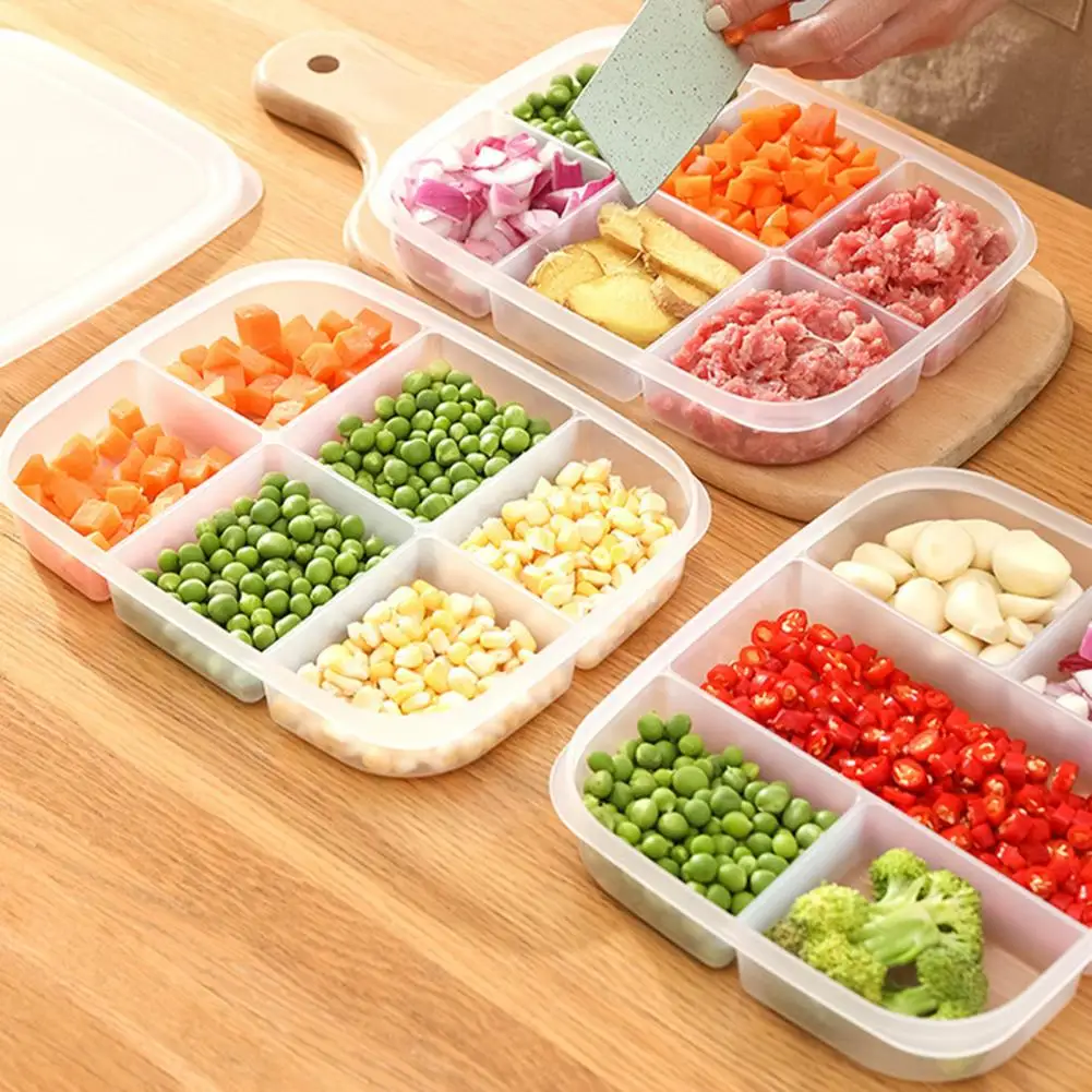 

Food Storage Box Large Capacity Multi-Compartments Eco-friendly Food Grade Fresh-keeping Transparent PP Material Fridge Food Con