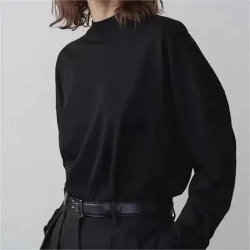 

Women Tees Half Turtleneck Long Sleeve Loose Casual T-shirt