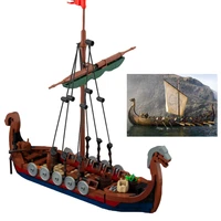 463pcs medieval viking ship model building blocks sailboat diy simulation bricks toys ornaments room decoration gifts for kids