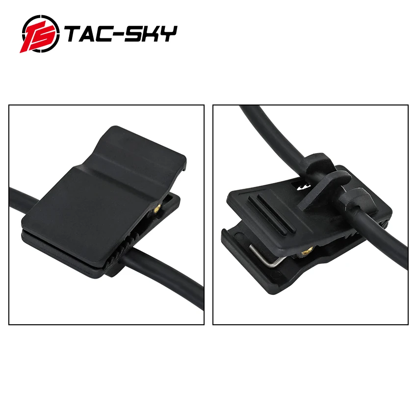 TS TAC-SKY Tactical Headset Accessory Y Cord Long Version with U94 Ptt and Comtac Microphone for Tactical Shooting Headset