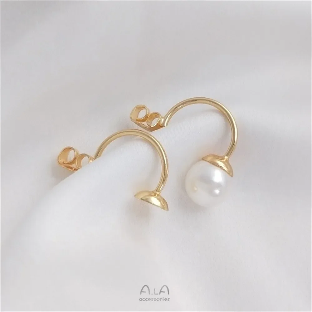 Аксессуары сделай сам 14-каратное позолоченное C-образное жемчужное бабочка