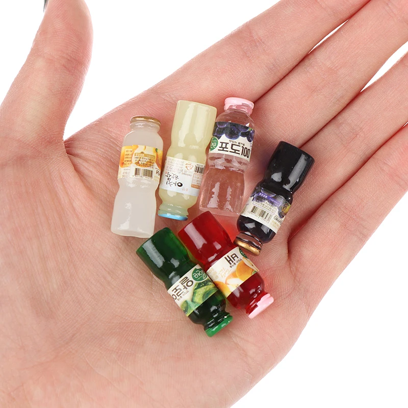 

5pcs Miniature Dollhouse Drink Bottle Mini Food Pretend Play Doll House Children Kitchen Toys Accessories For Kid Toy Gifts