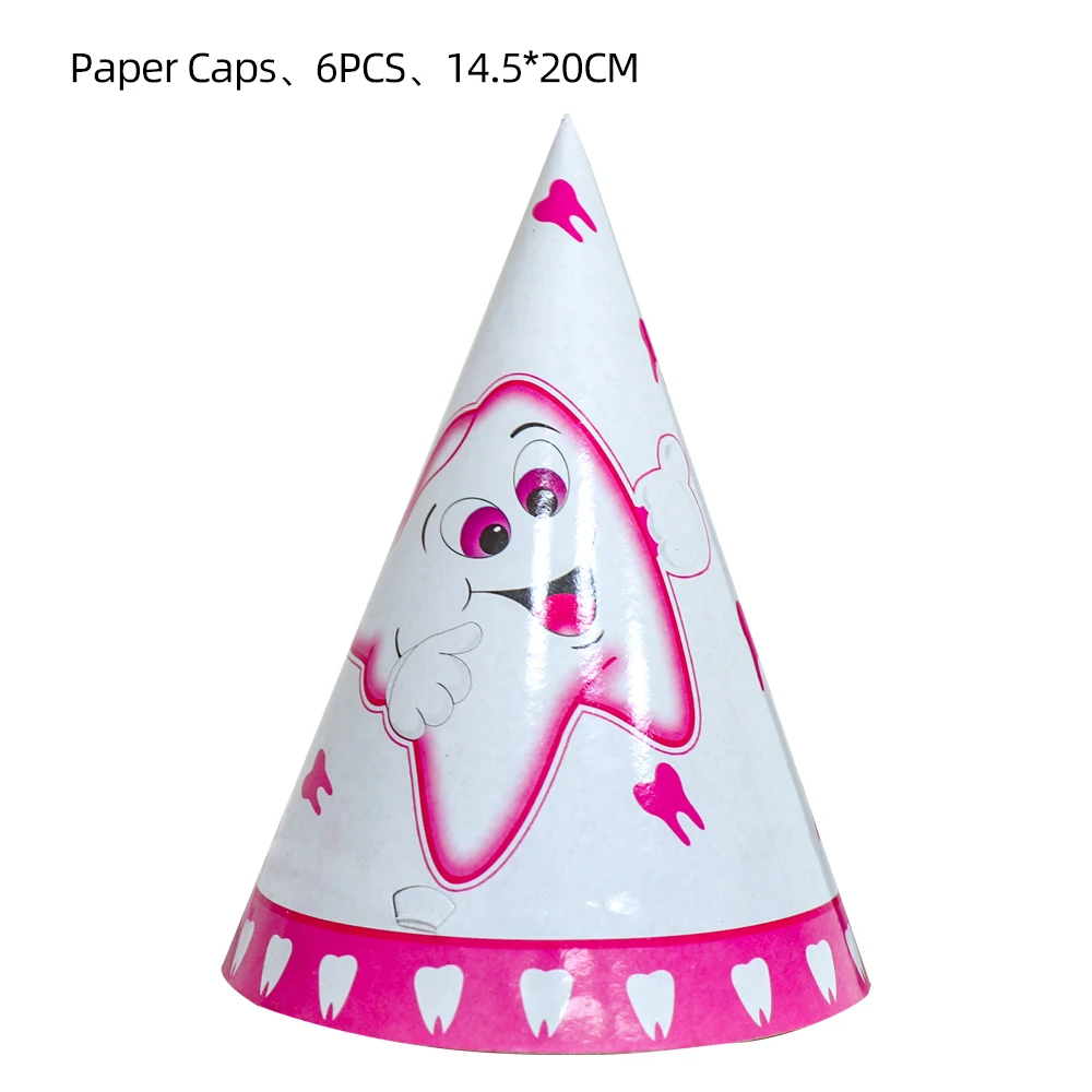 Розовые зубы украшение на день рождения одноразовая посуда для празднивечерние
