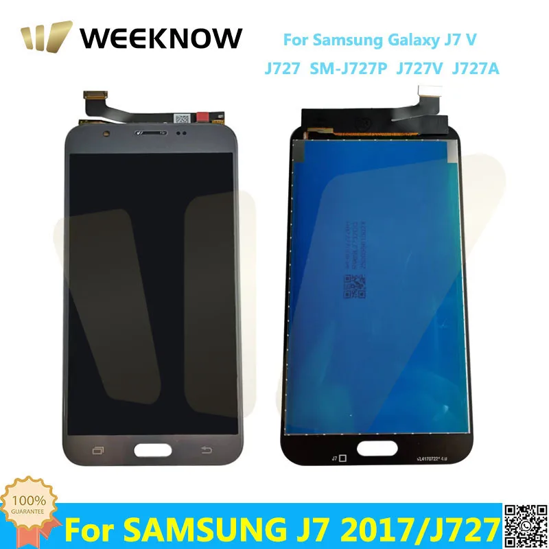 100% протестированный ЖК-дисплей для Samsung Galaxy J7 V J727, система дисплея + дигитайзер сенсорного экрана, замена для SM-J727P J727V J727A