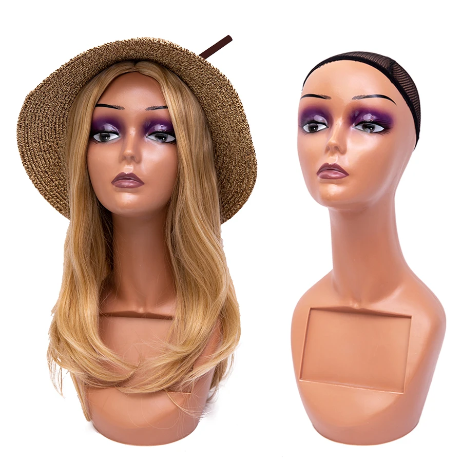 

Wig Head African Mannequin Head With Shoulders Wig Display Bust Makeup Stand For Wigs Hair Hats Brown Manikin Model Women