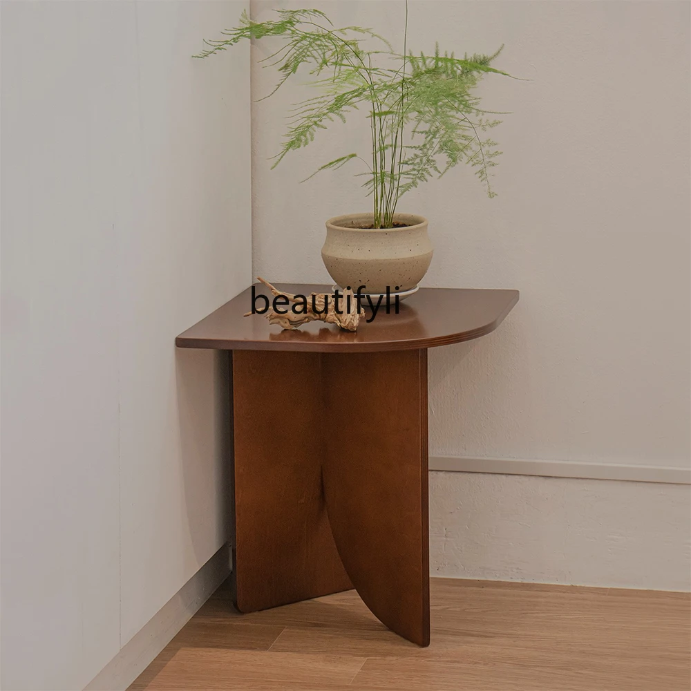 

zqSolid Wood Mahogany Simple Corner Coffee Table Small Table Sofa Side Table Living Room Sofa