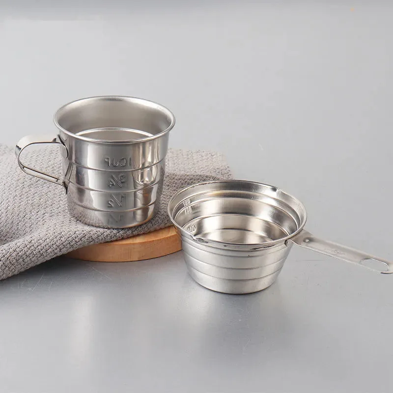 

Stainless Steel Extraction Cup with Scale Metal Measuring Cup Espresso Machine Ounce Cup Coffee Milk Spoon Milk Cup