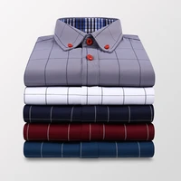 2022 new mens plaid shirts long sleeve button down shirt fashion business casual blouse summer autumn spring