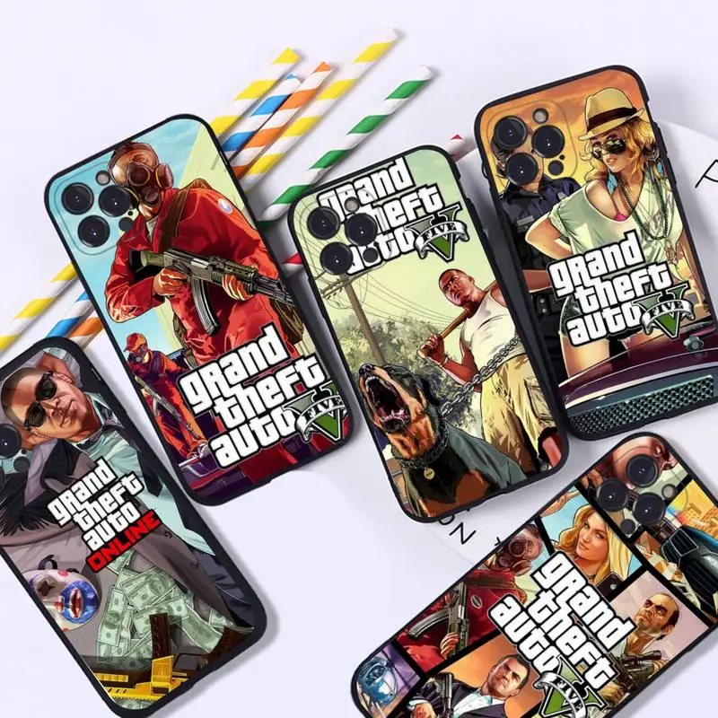

Rockstar gta 5 Grand Phone Case Silicone Soft for iphone 14 13 12 11 Pro Mini XS MAX 8 7 6 Plus X XS XR Cover