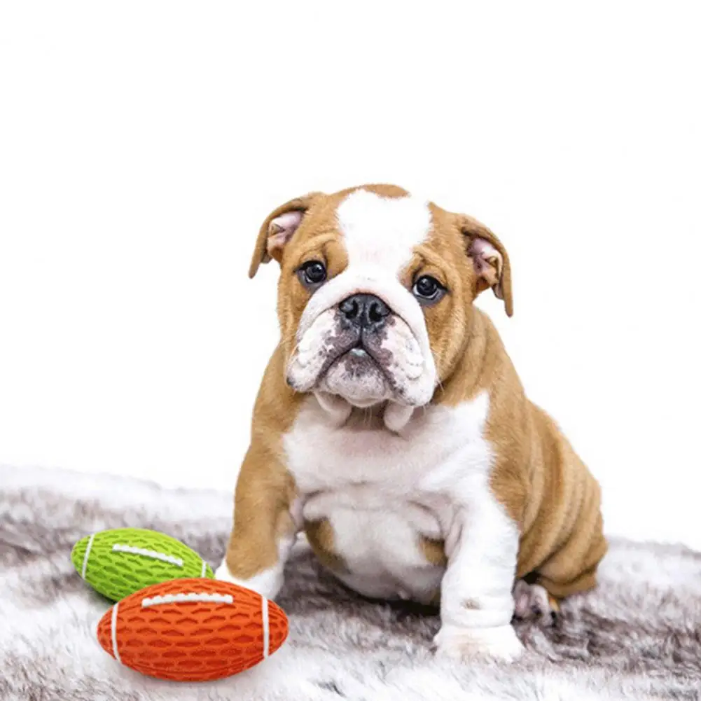 

2 шт. пищалка для собак, устойчивая к укусам игрушка-моляр, мяч для регби, домашний питомец, собака, звуковая интерактивная игрушка