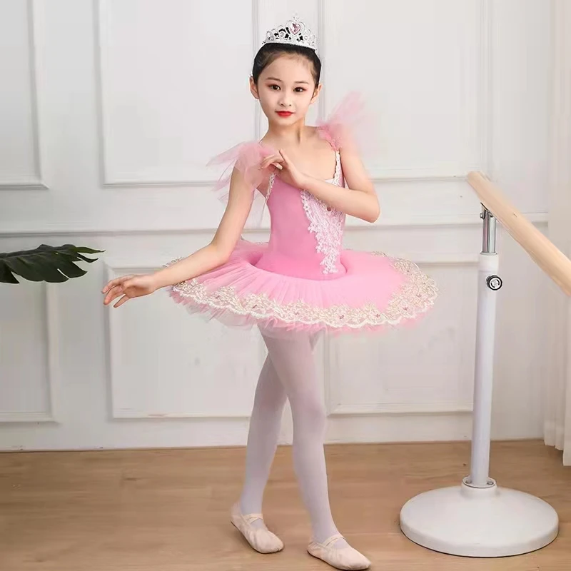 New Professional Ballet Tutu Girls Pink Platter Pancake Tutu Ballerina Party Dress Adult Women Child Kids Ballet Dance Costume