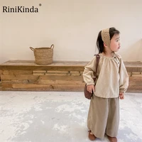 rinikinda girls cotton and linen shirts spring and autumn new childrens korean striped casual bottoming shirt blouse