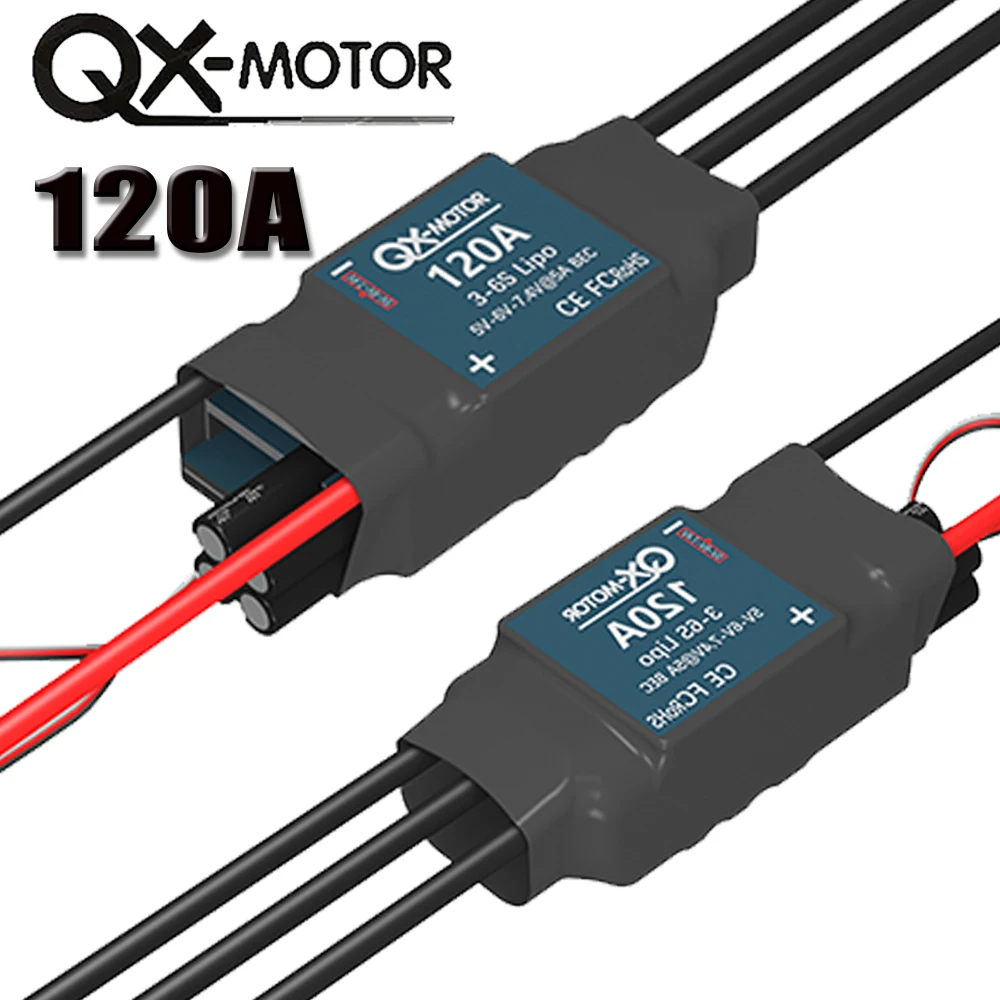 QX-MOTOR 120A ESC 5A BEC 3-6S Lipo Бесщеточный электронный регулятор скорости для бесщеточного