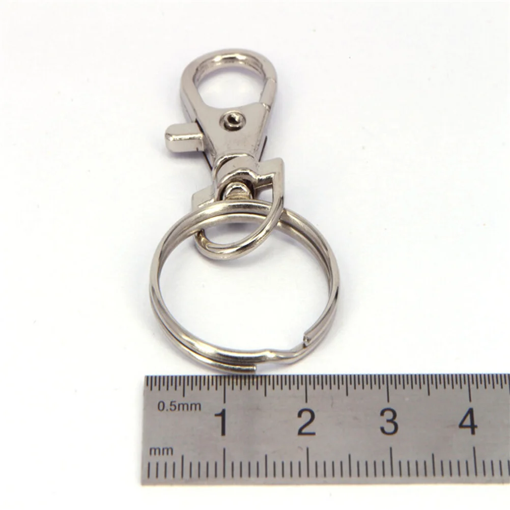 10pcs Metal Swivel Lobster Keychain Car Keyring Clasp Clip Trigger Buckle Snap Hook with Split Ring