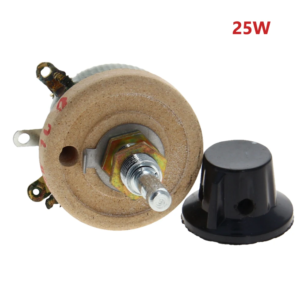 

25w BC1 High Power Wirewound Potentiometer Rotary Rheostat Disk Ceramic Variable Resistor 5R 10R 20R 50R 100R 200R 300R 500R 1K