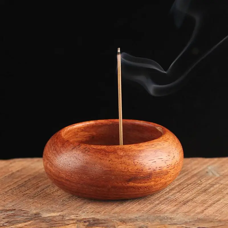 

Mini Meditation Buddha Sandalwood Stick Holder Burner Round Bowl Incense Burner Mini Incense Stick Holder Home Desktop Decor