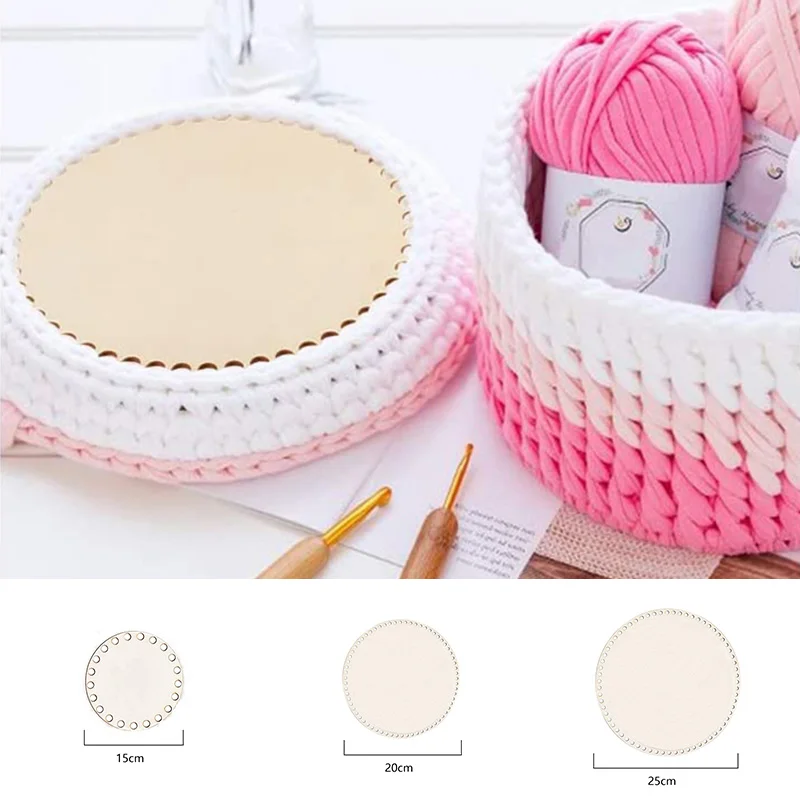 

Wooden Basket Bottom Crochet Basket Base For DIY Cross Stitch Carved Craft Round Basket Weaving Supplies Making Home Decoration