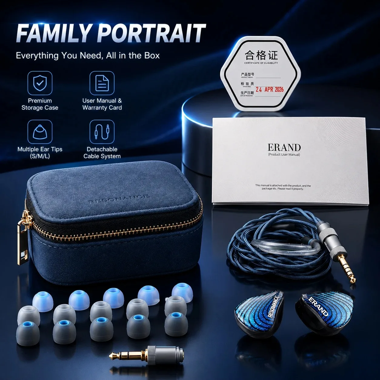 Гибридные внутриканальные наушники ERAND RESONANCE 5 (2DD+2BA+1MP) HIFI с 5 драйверами, 5 трубками, 5-полосным мониторным звучанием, проводные наушники-вкладыши (art.: 3920dad48a233) - 3920dad48a233