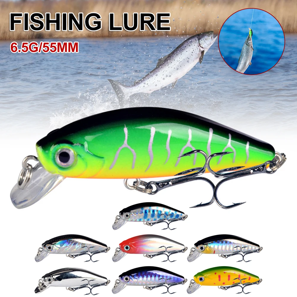 

1PC Sinking Minnow Lure 3D Fishing Lure 5.5cm 6.5g Artificial Bait Hard Wobblers Pesca Crankbait Trout Pike Carp Fishing Tackles