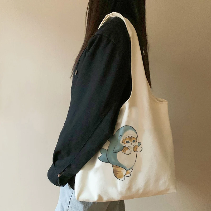 

Cat Shark women's handbag Shopping Bag Shoulder Bags Shopping Handbag Bag Fashion Harajuku Print Handbags