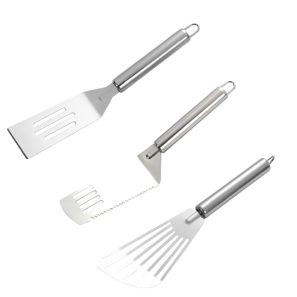 

3 Pcs Non Stick Pan Safe Cake Spatulas Dinnerware+sets Pizza Anti-rust Kitchen Stainless Steel Wear-resistant Cooking Frying